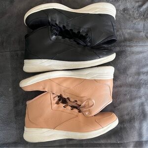 Under Armour Women’s Black and Tan High-Top Sneakers set of 2 sz 10